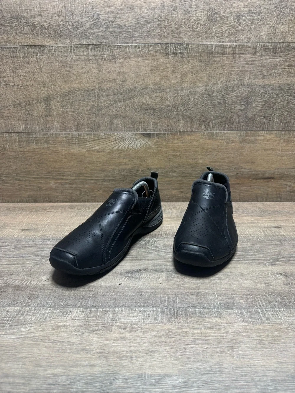 Timberland Black Slip-On Leather Casual Loafers